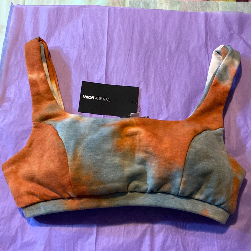 Fashion Nova  Crop Top Tie Dye Size S
